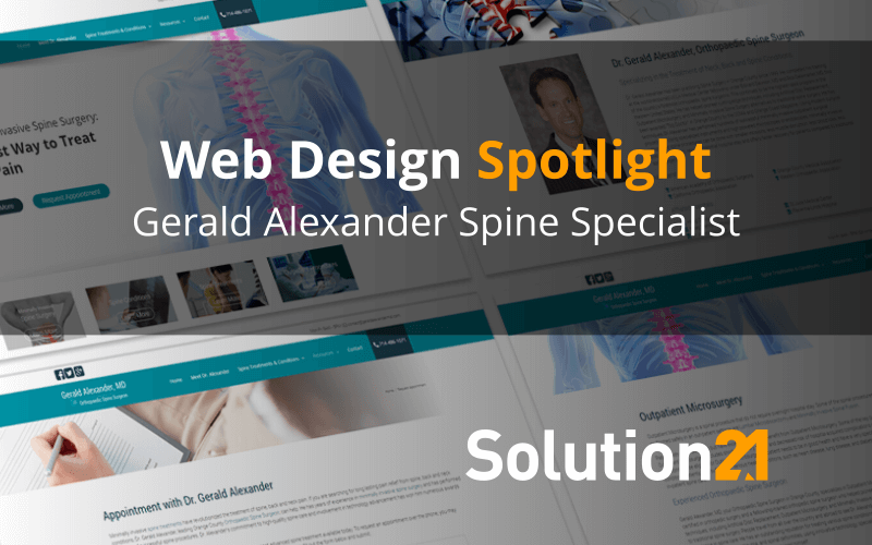 Web Design Spotlight: Gerald Alexander Spine Specialist